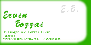 ervin bozzai business card